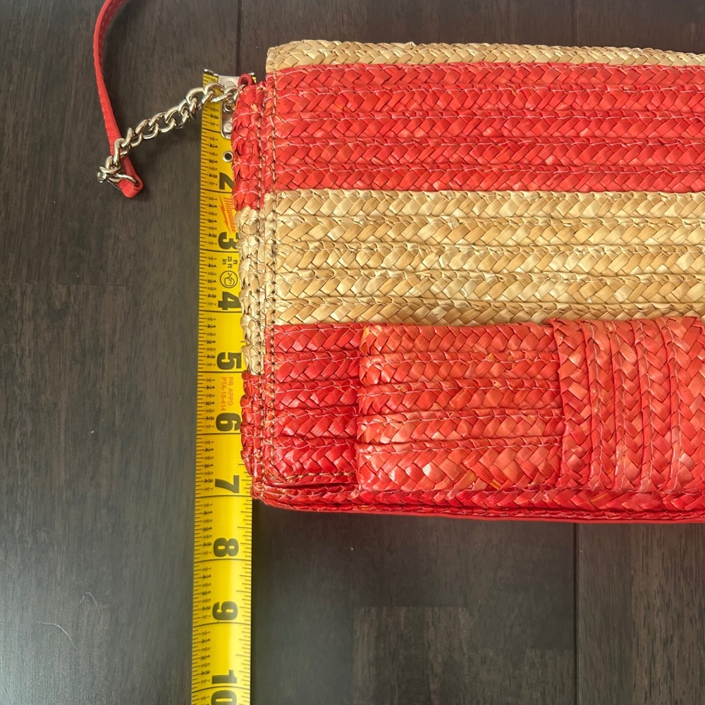 Kate Spade New York Kaley Bow Bridge Wicker Straw Shoulder Bag Clutch - Picture 7 of 15